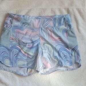 Athleta Girl's Athletic Shorts with Pastel Swirl